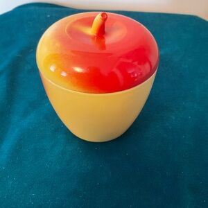 Antique Hazel Atlas milk glass apple 1940s